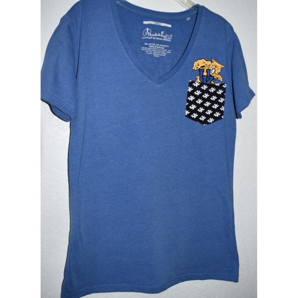 University of Kentucky T-Shirt Large Women Kentucky Wildcats Pocket Tee V-neck‎
